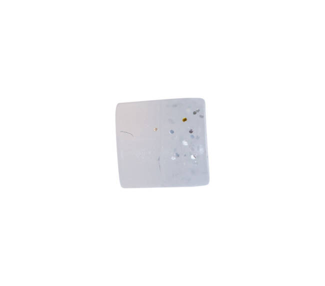 Hook Barrels | 5*5mm  | white & clear with silver glitter