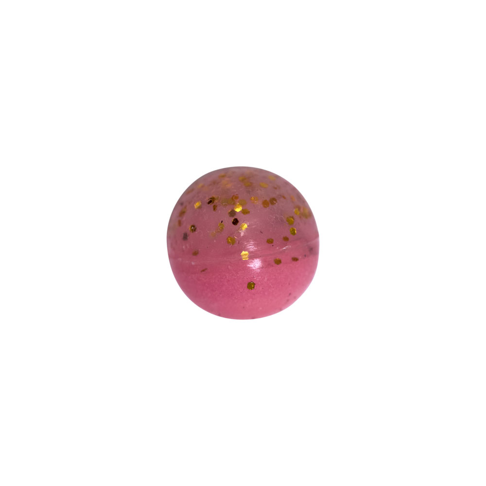 Hook Balls | 6mm | Pink & clear with gold glitter