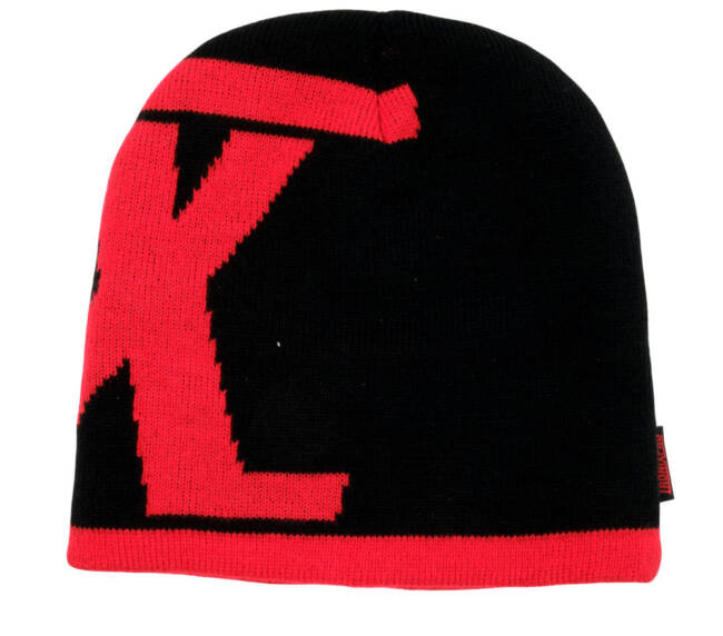 X Logo Beanie Hat | Black/Red | One Size