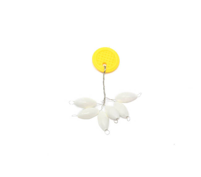 Floating Oval Bead | 15 x 7.3mm | White